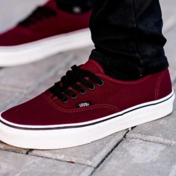 Vans Other - Vans Burgundy and White Sneakers